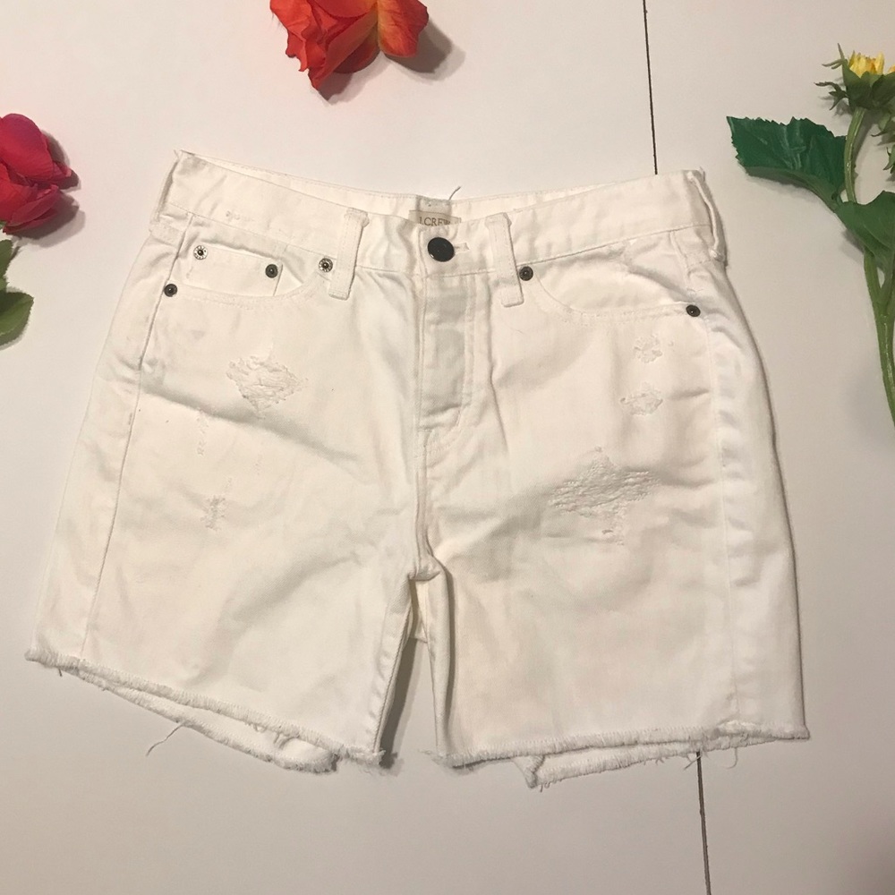 J. Crew Distressed White Shorts Men's 26